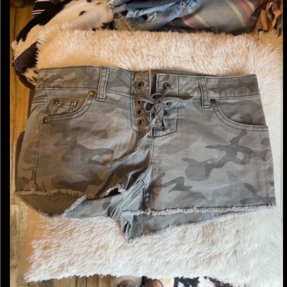 Love, Fire Olive Green Shorts